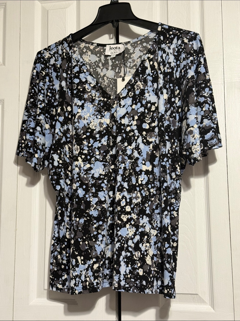 Leota BY Dia & Co NWT black blue cream blouse shirt top size size 18 / 20